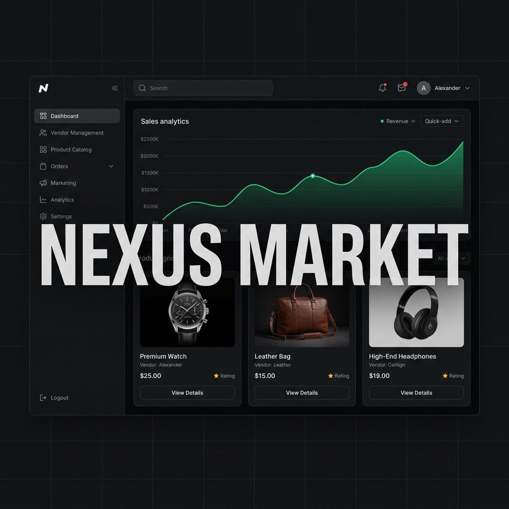Nexus Market - Laravel Multi-Vendor Marketplace Dashboard