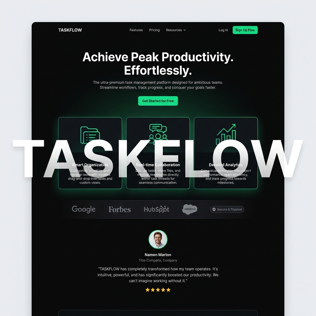 TaskFlow - Conversion-Focused SaaS Landing Page